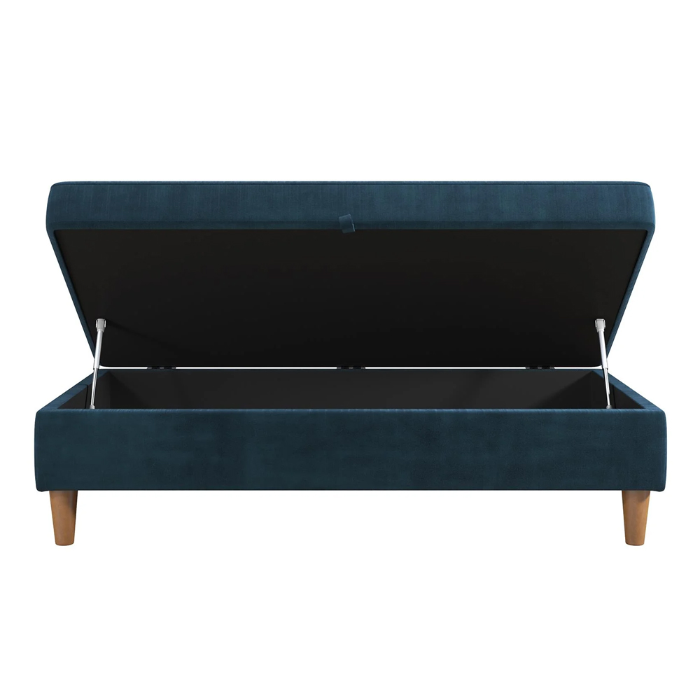 Henley Fabric Ottoman Storage in Blue