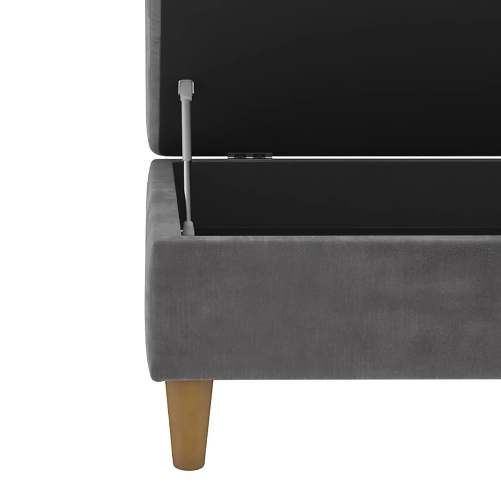 Henley Fabric Ottoman Storage in Grey