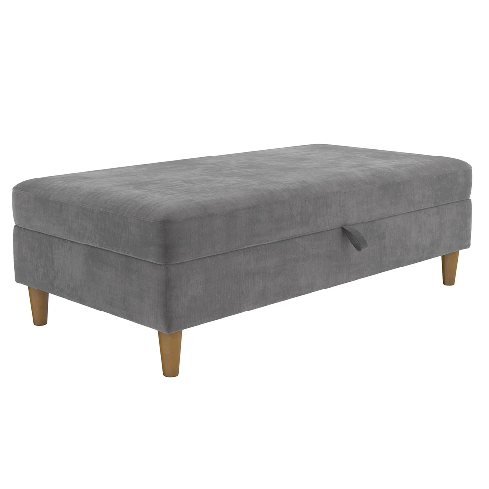Henley Fabric Ottoman Storage in Grey