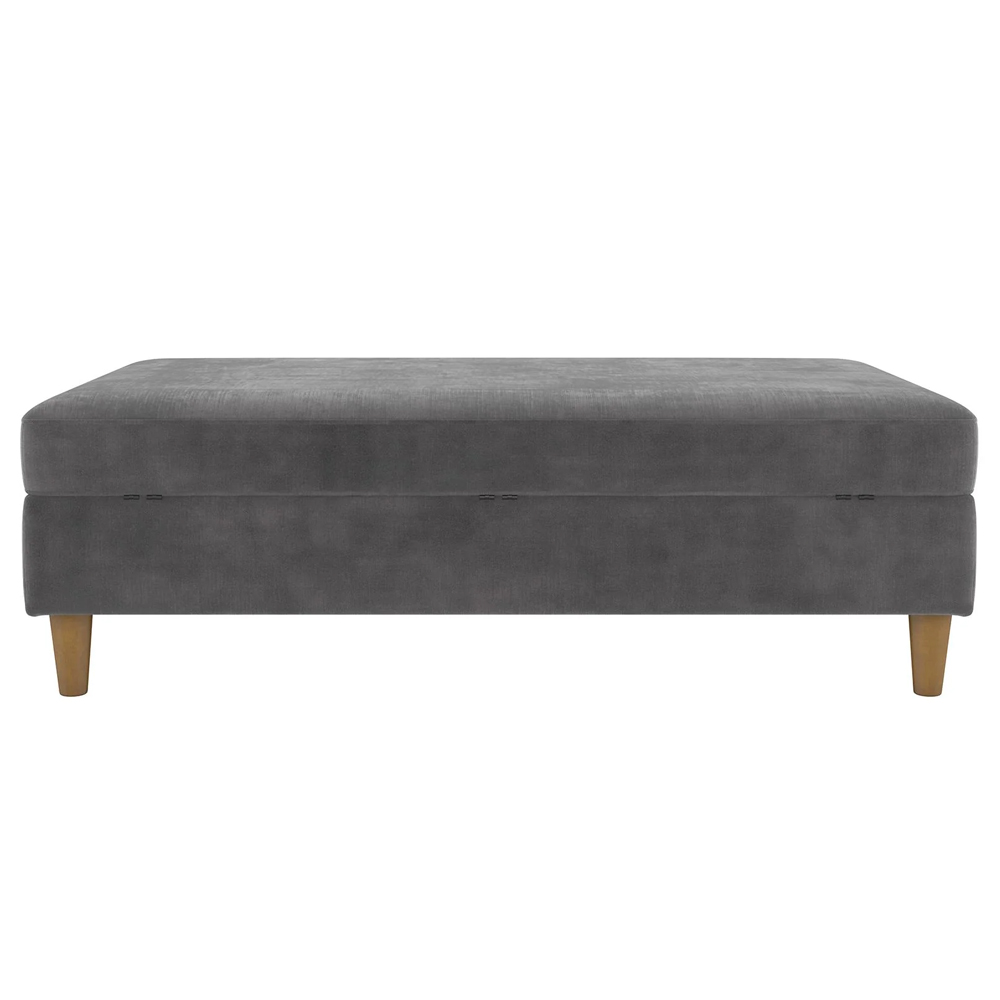 Henley Fabric Ottoman Storage in Grey