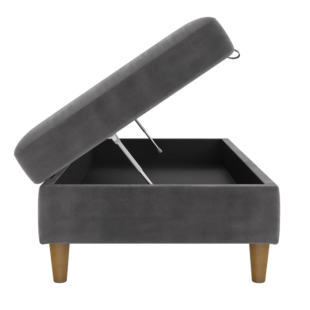 Henley Fabric Ottoman Storage in Grey
