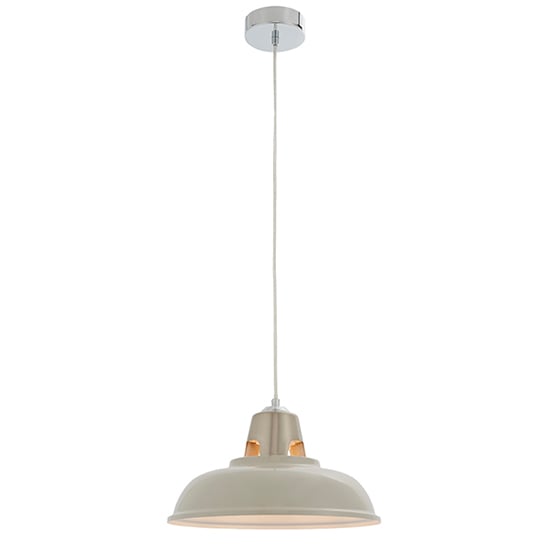 Read more about Henley gloss taupe ceiling pendant light in satin nickel