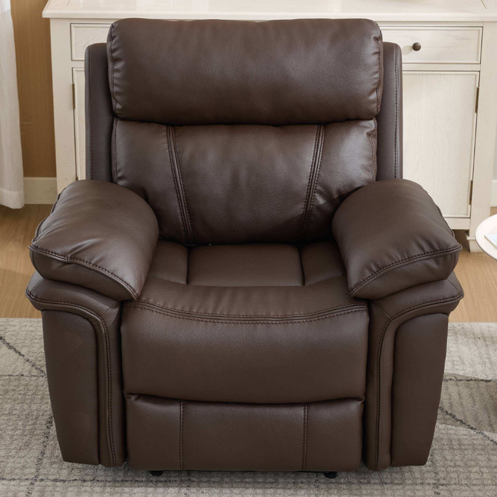 Henley Plush PU Electric 1 Seater Sofa in Espresso