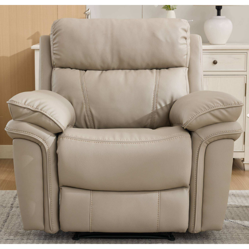 Henley Plush PU Electric 1 Seater Sofa in Fawn