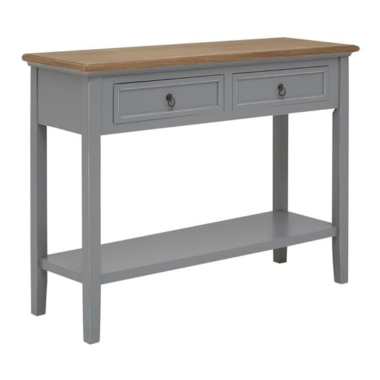 Henova Wooden Console Table In Natural And Antique Grey