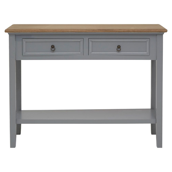 Henova Wooden Console Table In Natural And Antique Grey