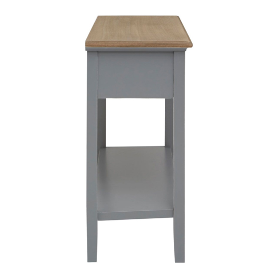 Henova Wooden Console Table In Natural And Antique Grey