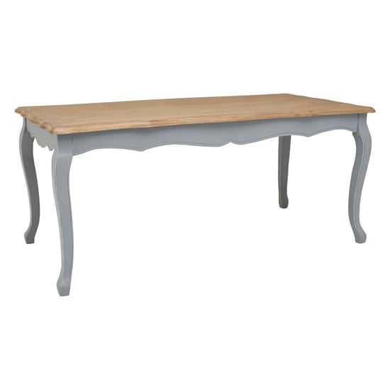 Henova Wooden Dining Table In Natural And Antique Grey