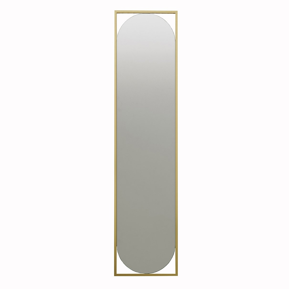 Henri Tall Wall Mirror with Gold Wooden Frame