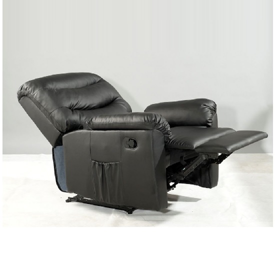 Regency Faux Leather Rise And Recliner Chair In Black_4
