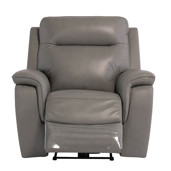 Henrika Faux Leather Electric Recliner Armchair In Grey_1