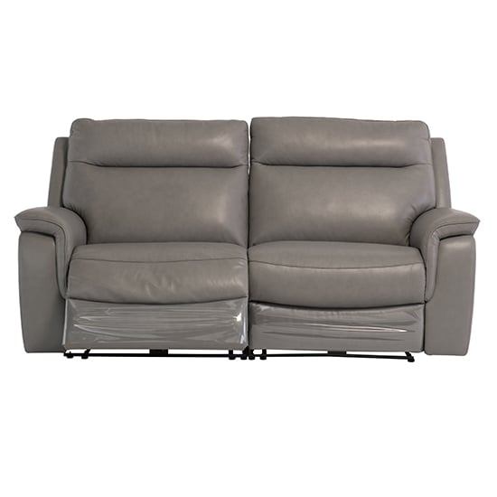 Henrika Faux Leather Electric Recliner 3 Seater Sofa In Grey_1