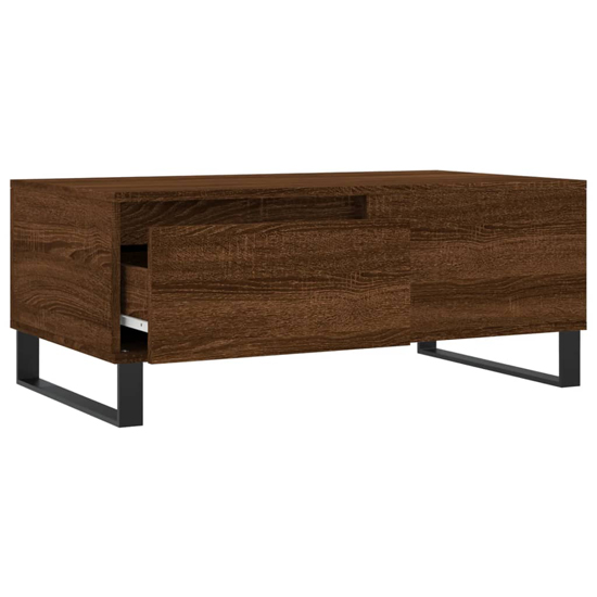 Henry Wooden Coffee Table With 1 Drawer In Brown Oak