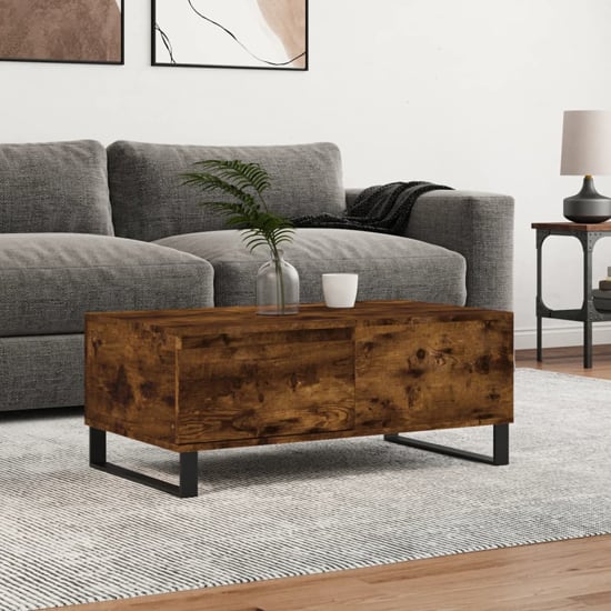 Henry Wooden Coffee Table With 1 Drawer In Smoked Oak