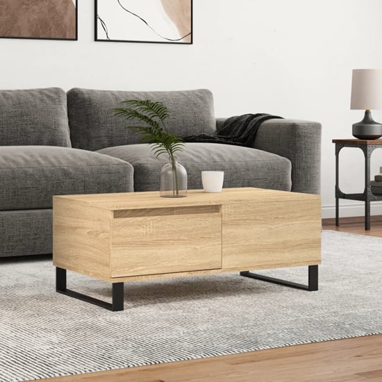 Product photograph of Henry Wooden Coffee Table With 1 Drawer In Grey Sonoma Oak from Furniture in Fashion