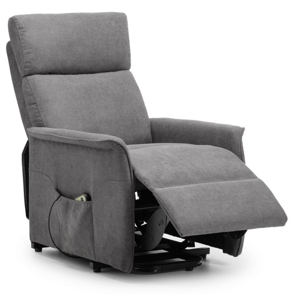 Henry Fabric Recliner Armchair In Charcoal Grey