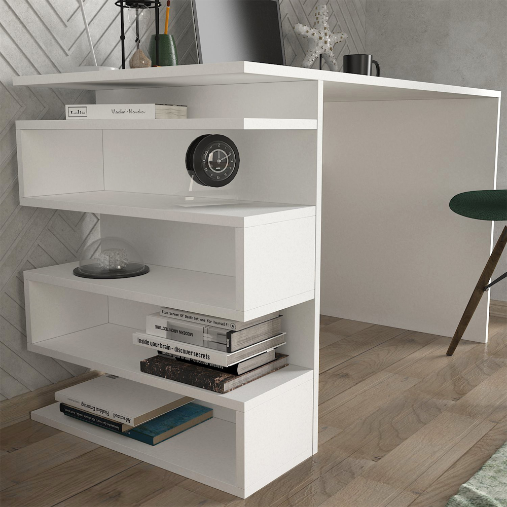 Hensley Rectangular Wooden Laptop Desk in White