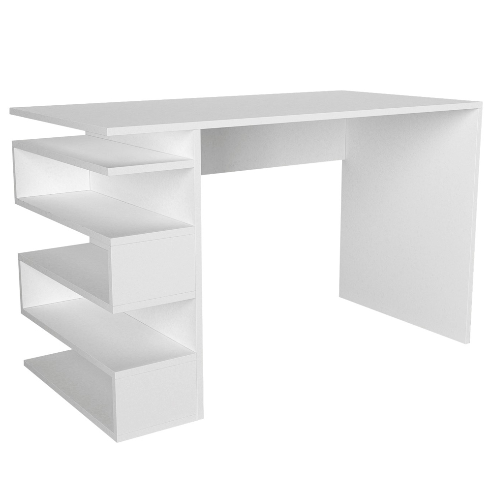 Hensley Rectangular Wooden Laptop Desk in White