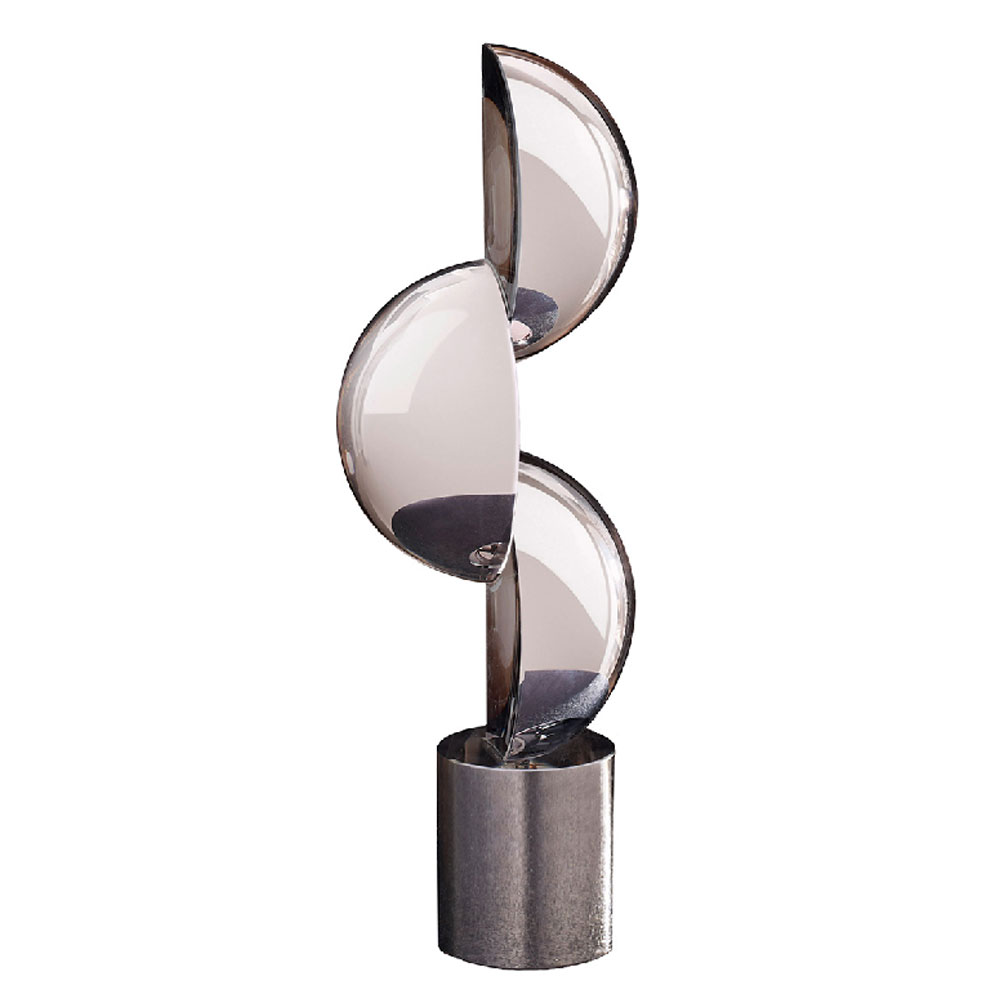 Henviro Black and White Sculpture with Cylindrical Glass Base