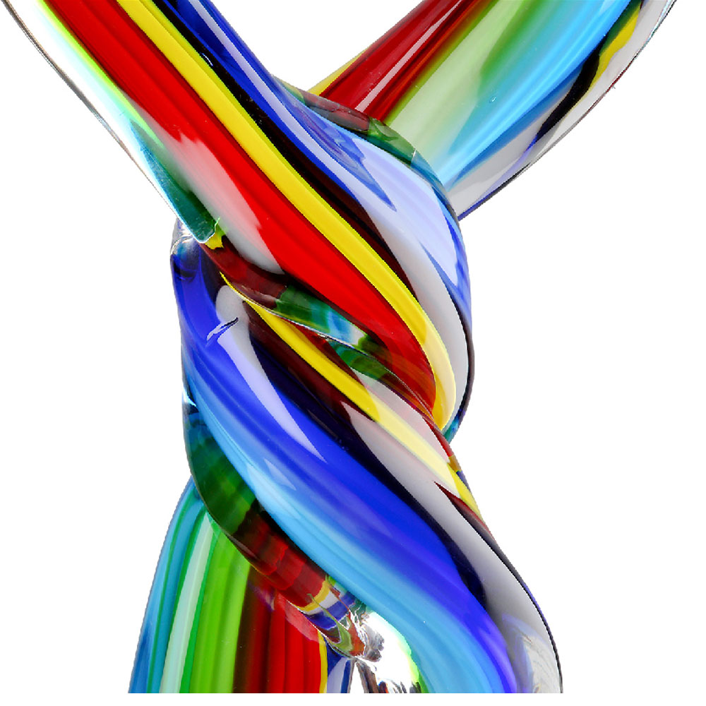 Henviro Glass Heart Shape Sculpture in Multicoloured