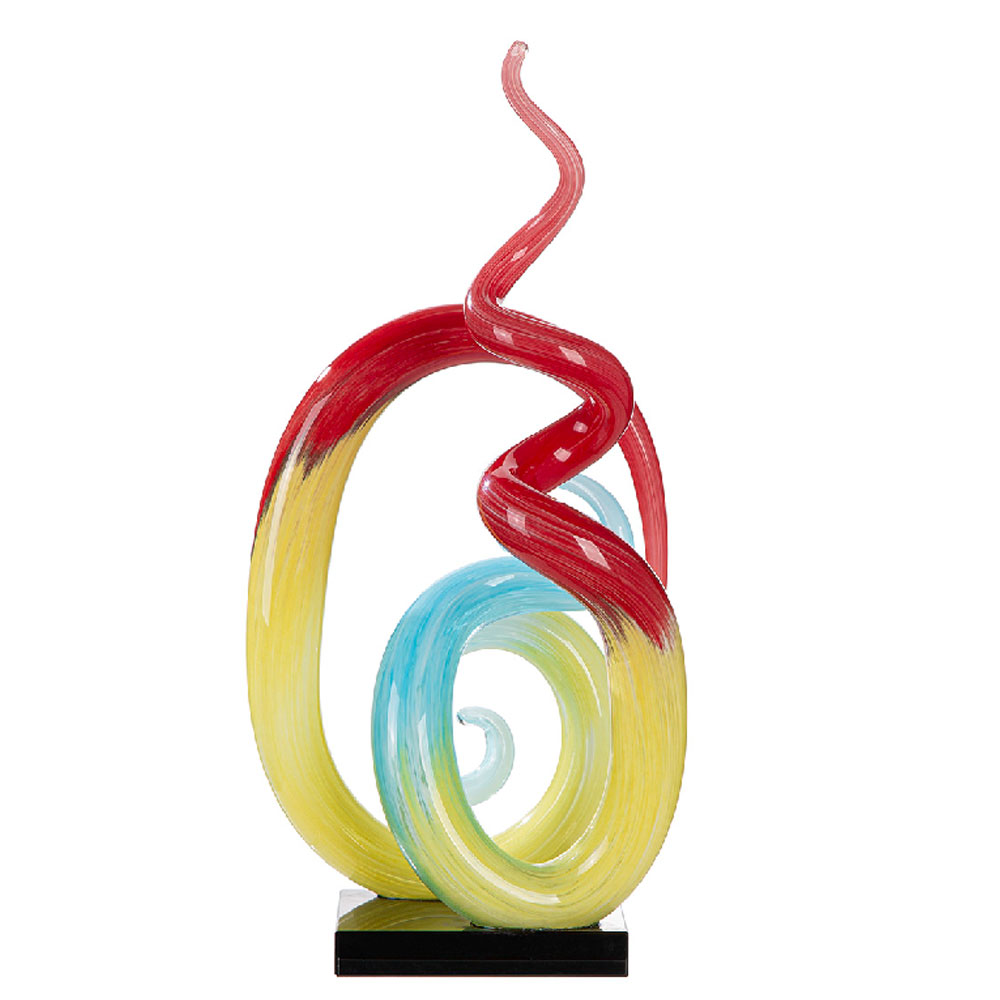 Henviro Swirl Glass Sculpture in Multicoloured