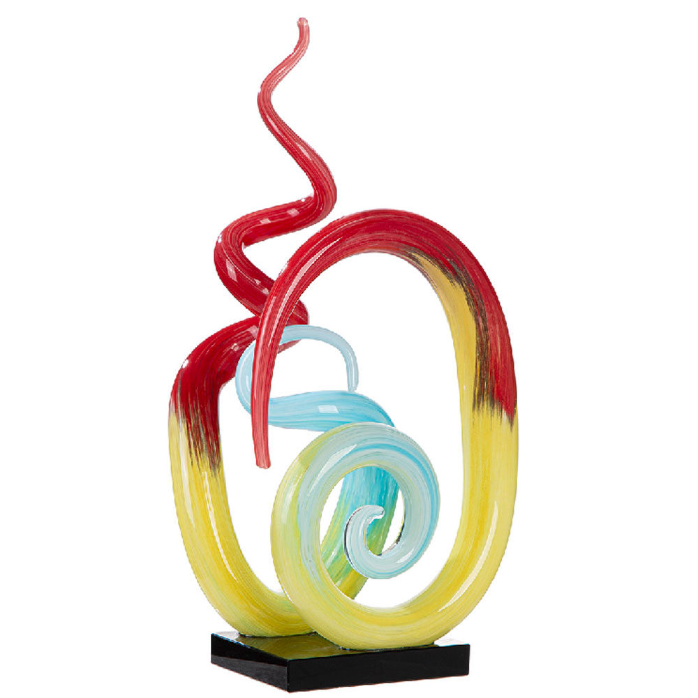 Henviro Swirl Glass Sculpture in Multicoloured