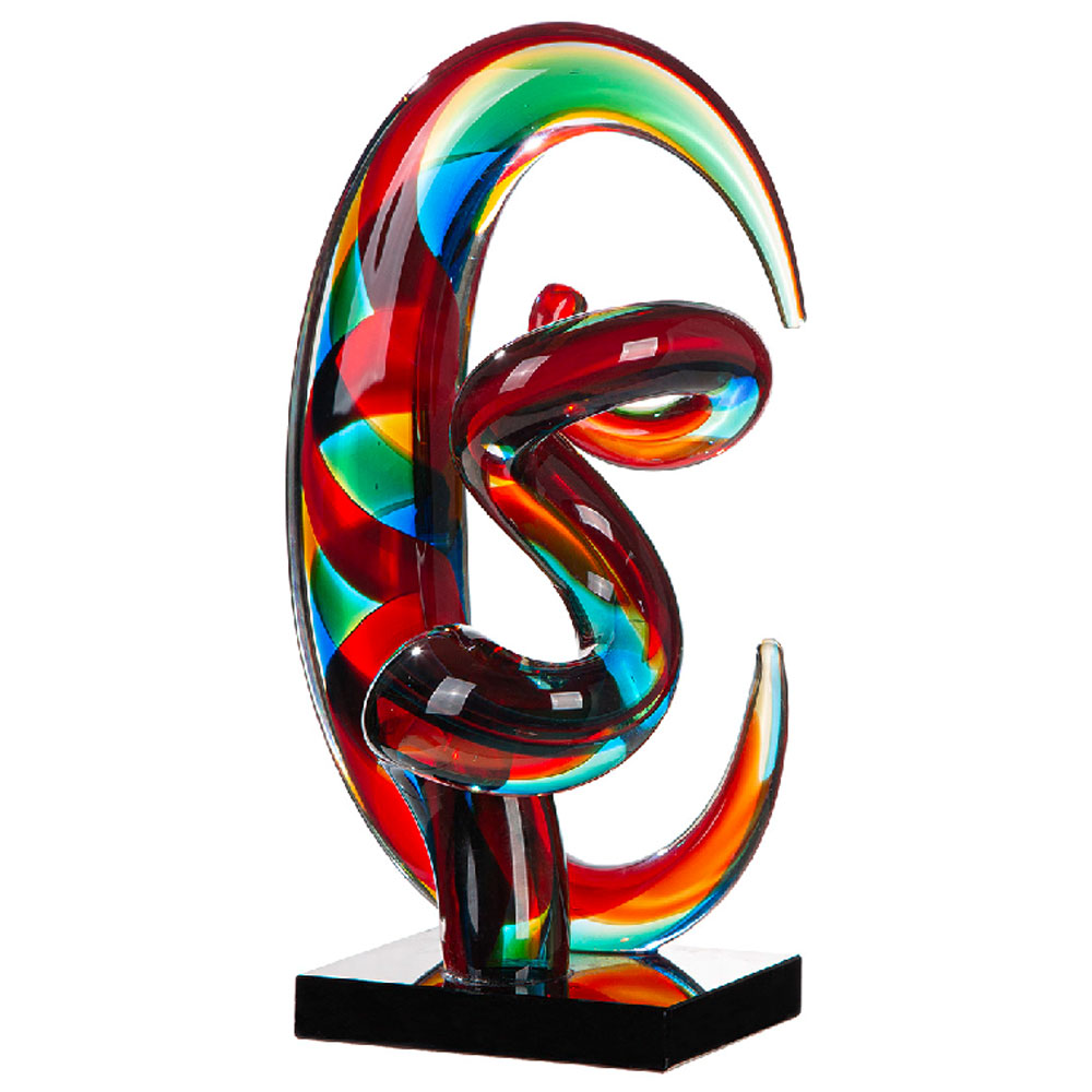 Henviro Twisted Glass Sculpture in Multicoloured