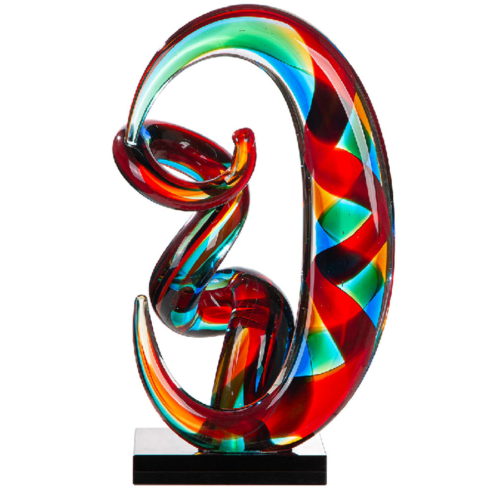 Henviro Twisted Glass Sculpture in Multicoloured