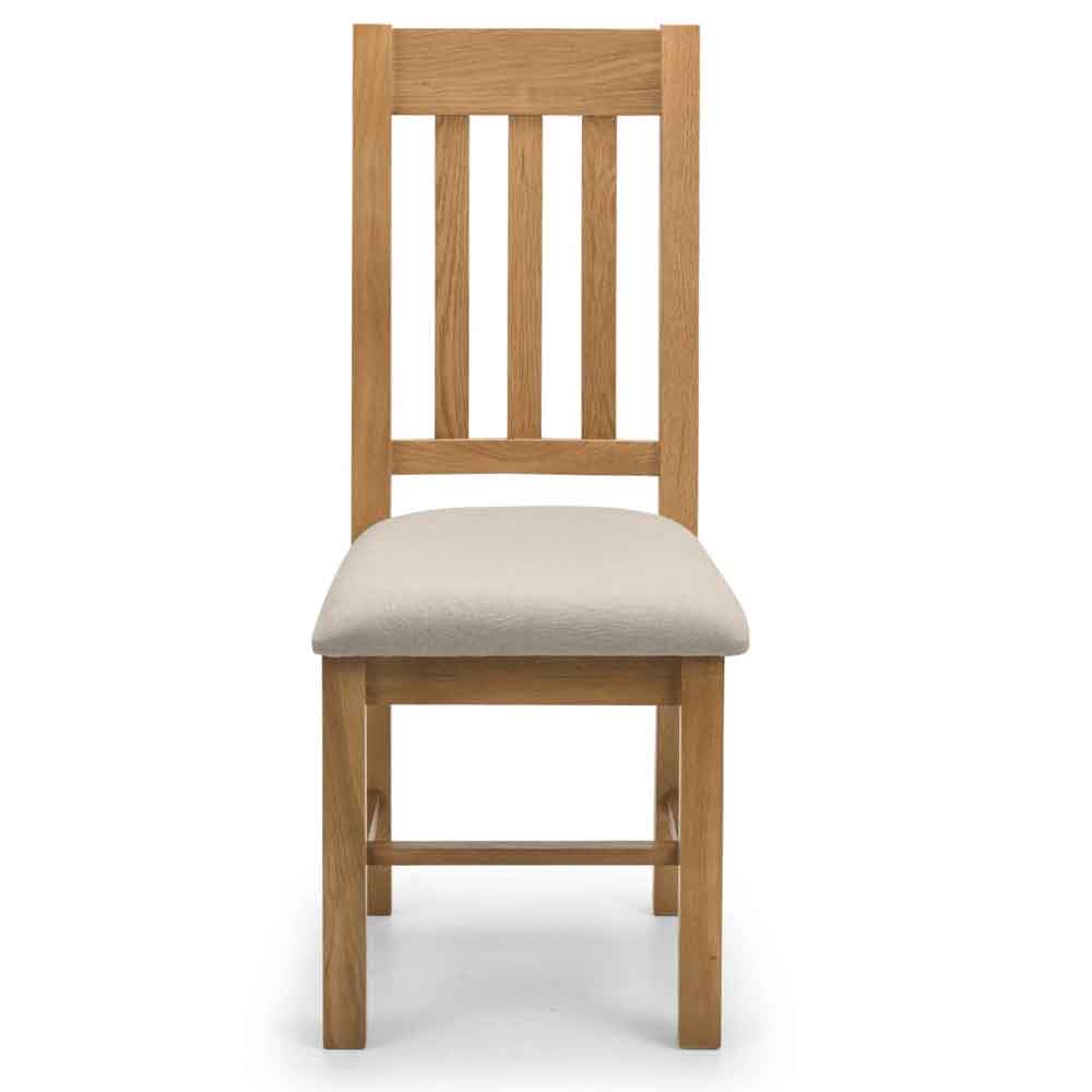 Henvora Oak Wooden Dining Chairs in Pair