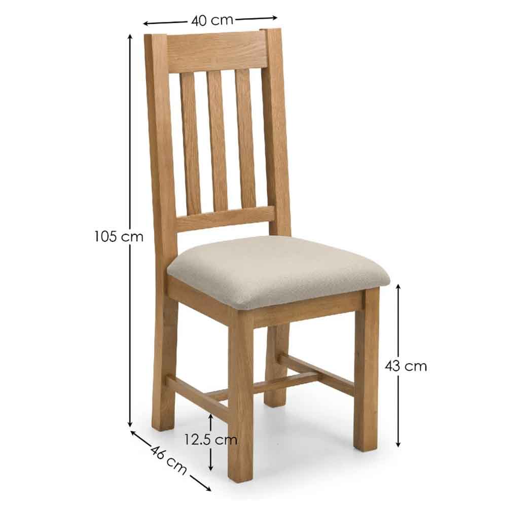 Henvora Oak Wooden Dining Chairs in Pair