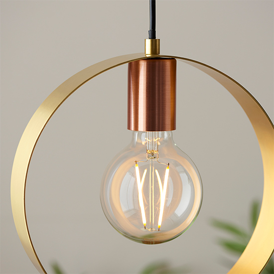 Hepo Ceiling Pendant Light In Brushed Brass