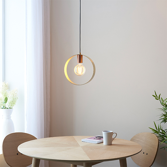 Hepo Ceiling Pendant Light In Brushed Brass