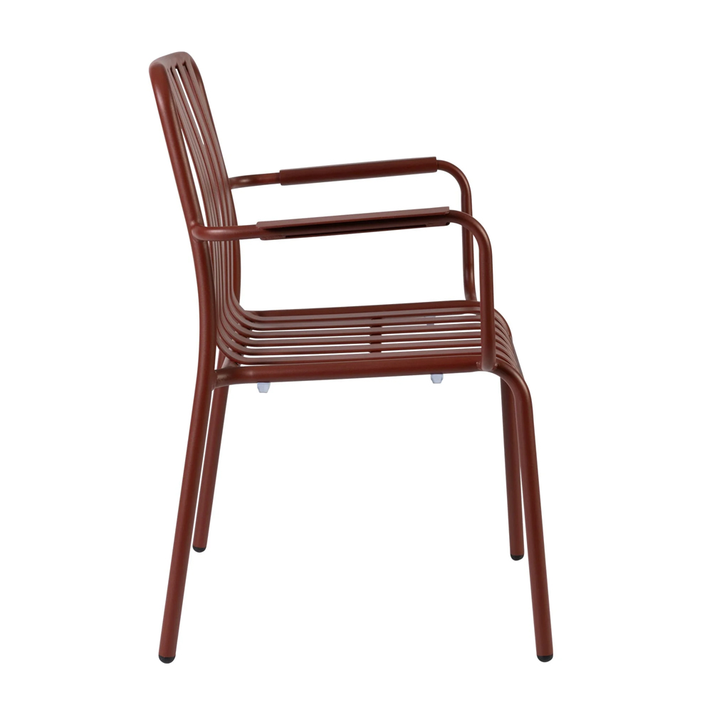 Herano Aluminium Stacking Armchair in Brick Red