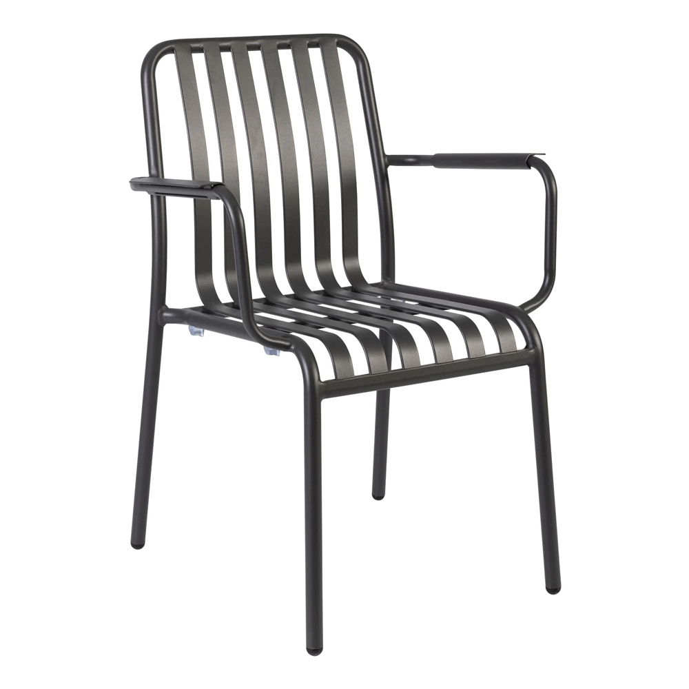 Herano Aluminium Stacking Armchair in Charcoal Grey