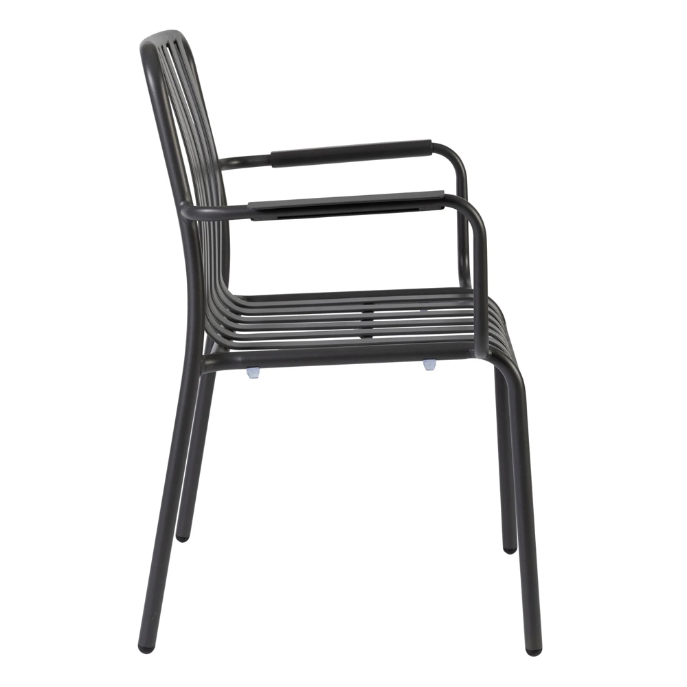 Herano Aluminium Stacking Armchair in Charcoal Grey