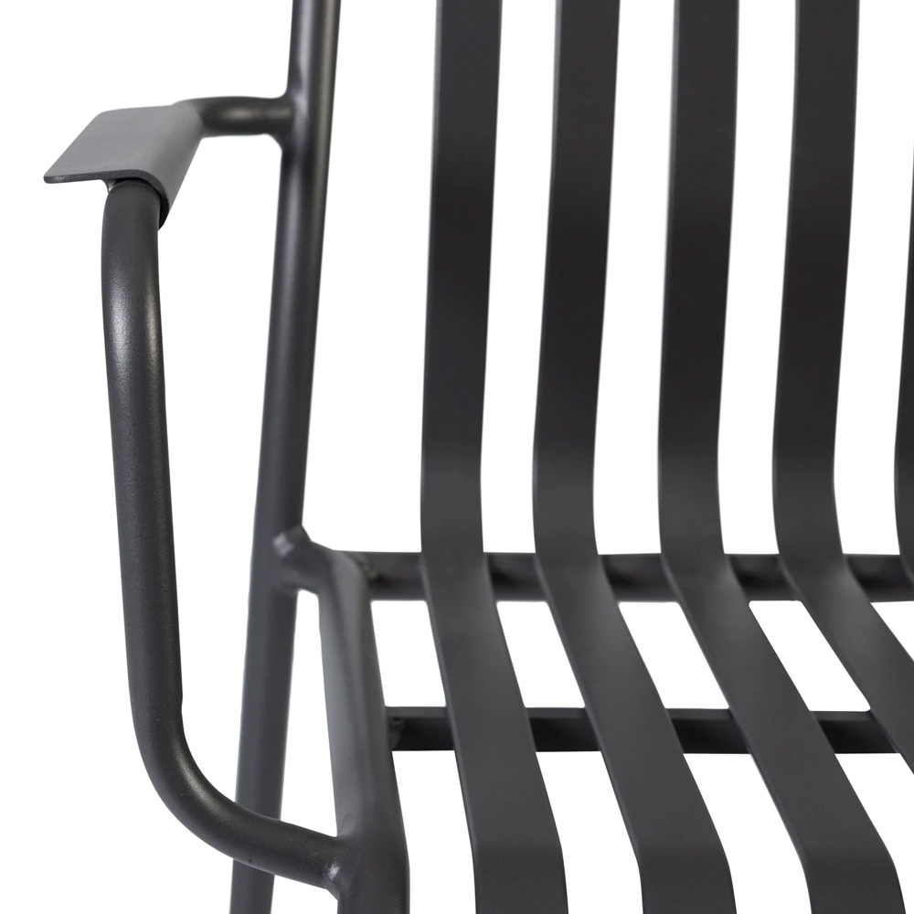 Herano Aluminium Stacking Armchair in Charcoal Grey