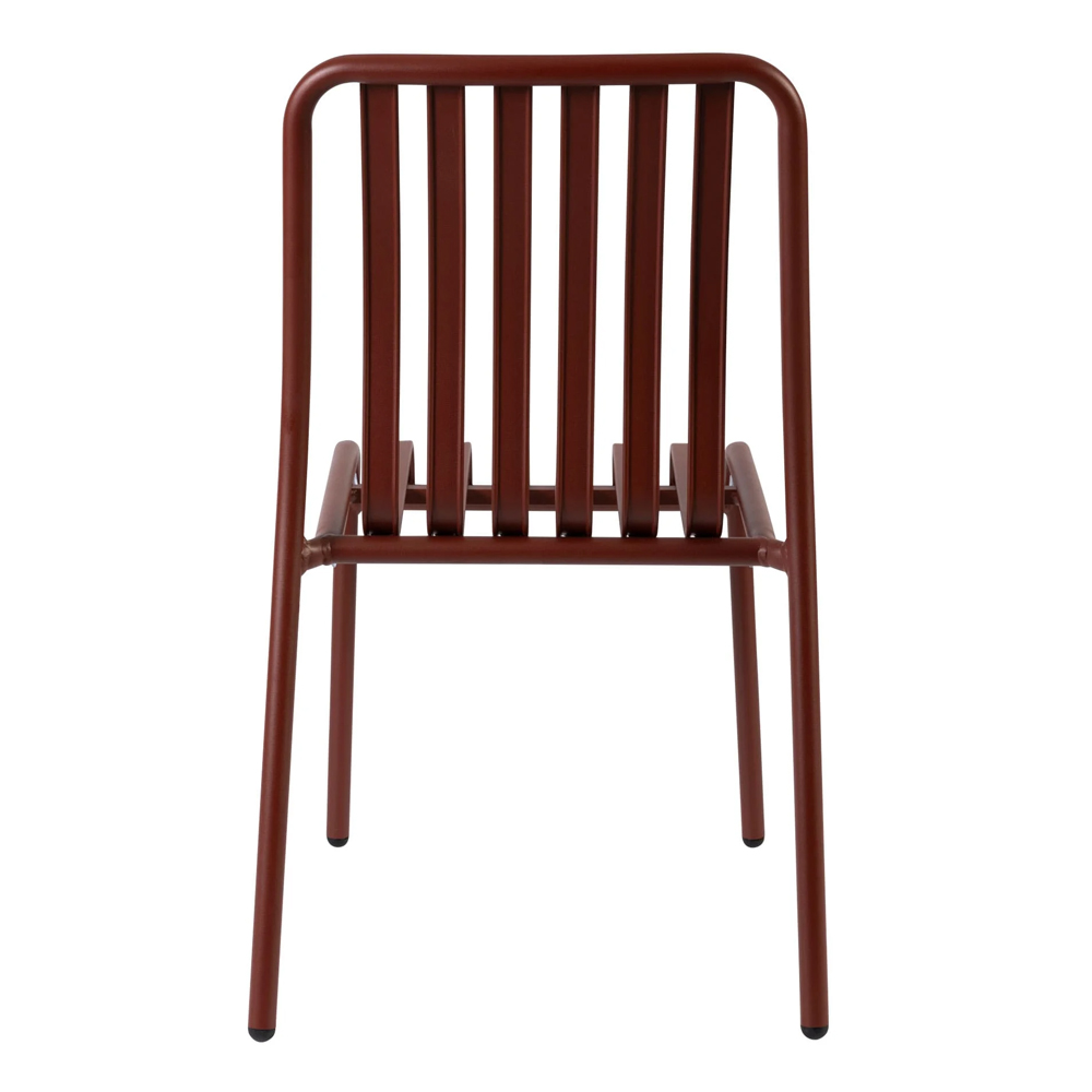 Herano Aluminium Stacking Side Chair in Brick Red
