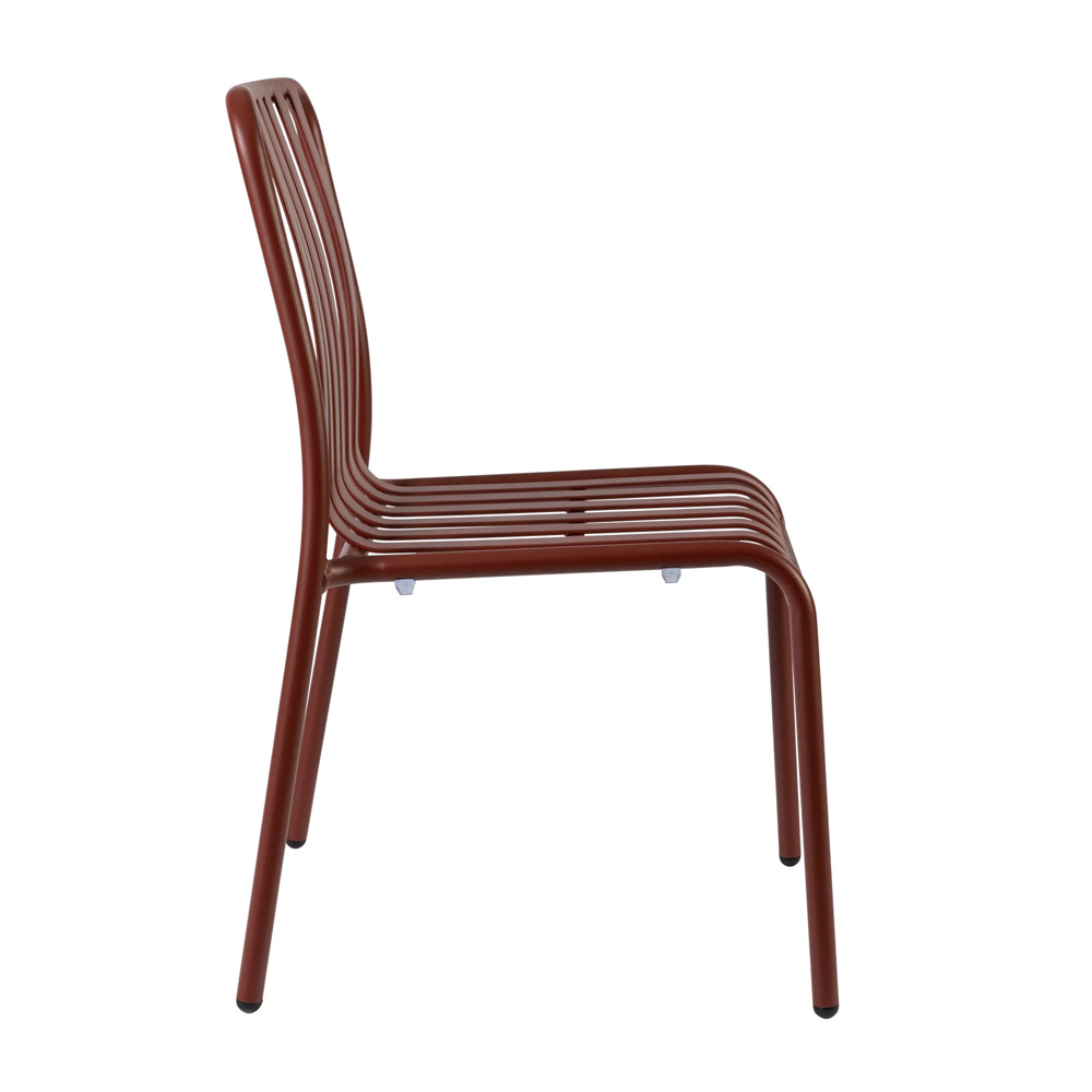 Herano Aluminium Stacking Side Chair in Brick Red
