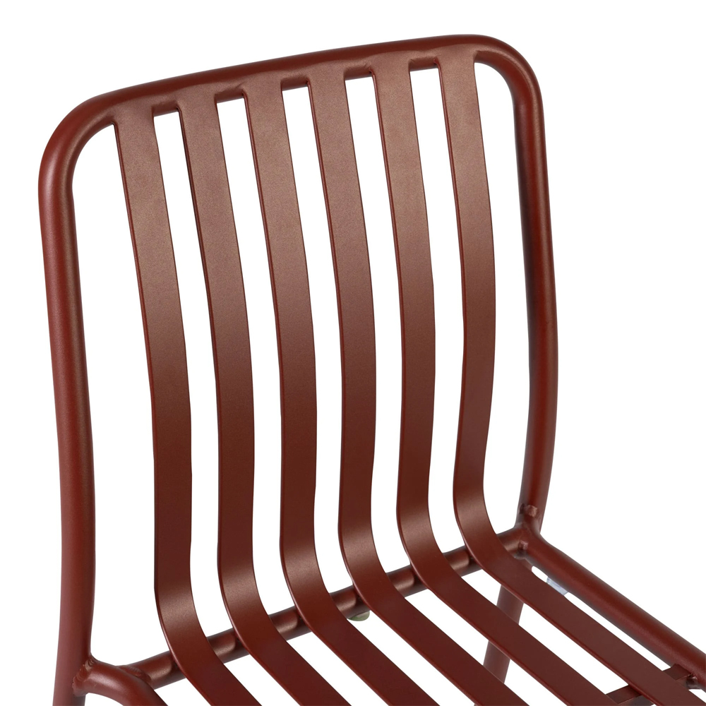 Herano Aluminium Stacking Side Chair in Brick Red