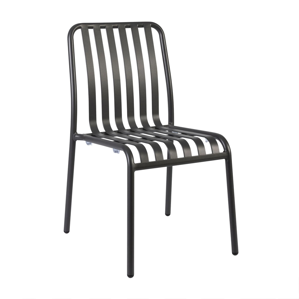 Herano Aluminium Stacking Side Chair in Charcoal Grey