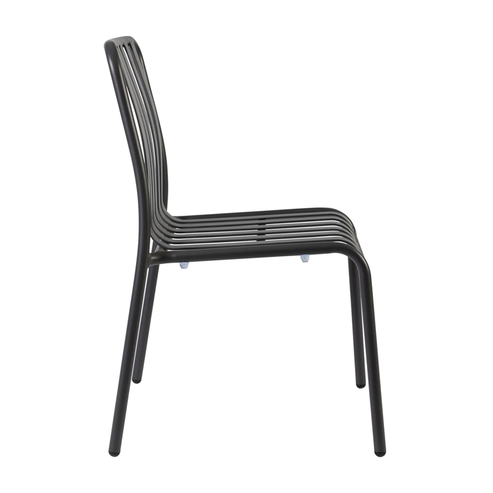Herano Aluminium Stacking Side Chair in Charcoal Grey