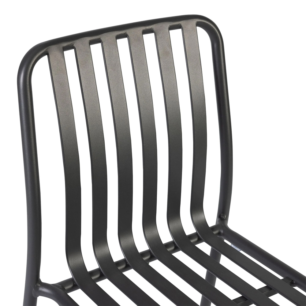 Herano Aluminium Stacking Side Chair in Charcoal Grey