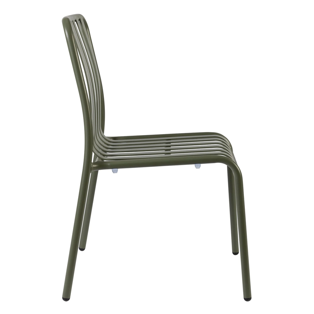 Herano Aluminium Stacking Side Chair in Pine Green