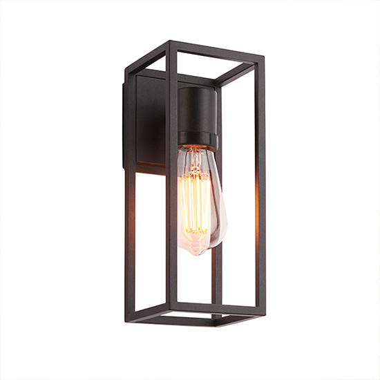 Herbert LED Wall Light In Textured Black Aluminium Frame
