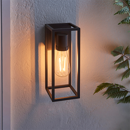 Herbert LED Wall Light In Textured Black Aluminium Frame