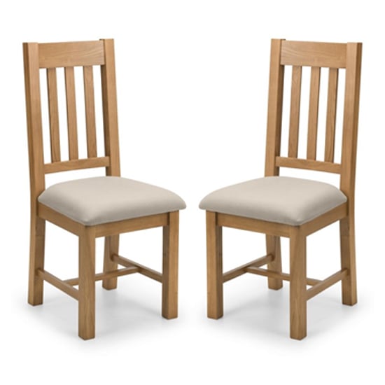 Read more about Hadia waxed oak dining chair in pair