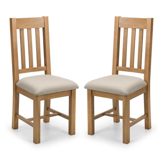 Read more about Hadia waxed oak dining chair in pair