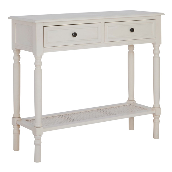 Heritox 2 Drawers Console Table In Antique White Furniture Fashion Drawers Console Table In Antique White, Turned Legs Console Table White