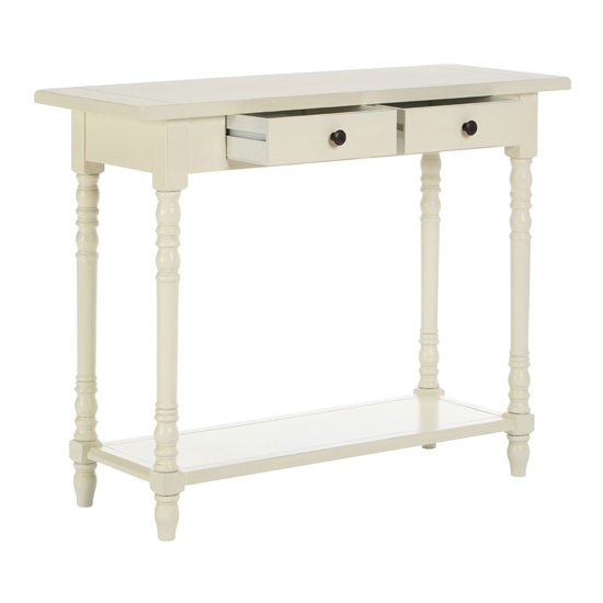 Heritox Wooden Console Table With 2 Drawers In Antique White_6