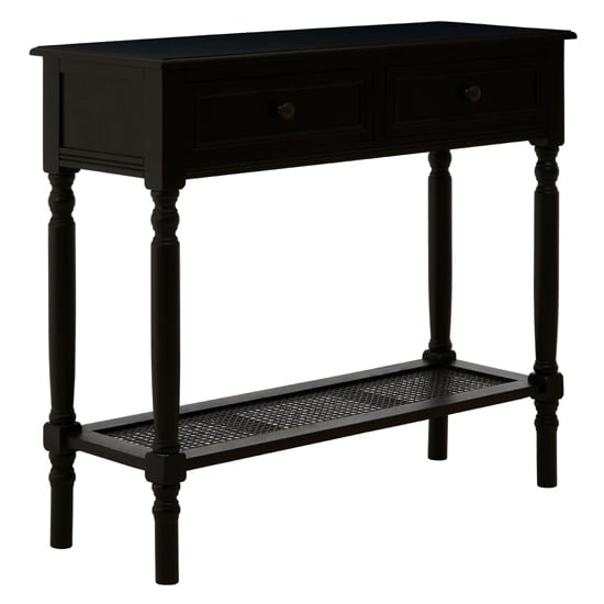 Read more about Heritox wooden 2 drawers console table in black